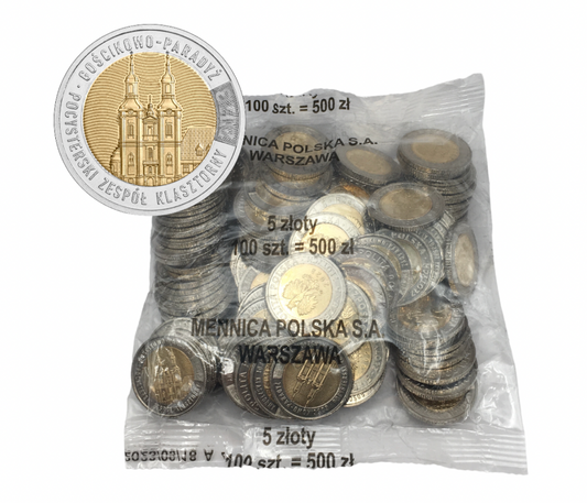 5 zł – Gościkowo – Paradyż – WORECZEK MENNICZY 100SZT – saszetka bankowa